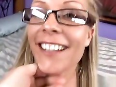 Adult unifrom gril Videos Lovely blonde gets jizz on her glasses by haley hallinctonxtalk.com