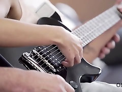 OLD4K. Curious teen makes closer acquaintance with mature guitarist