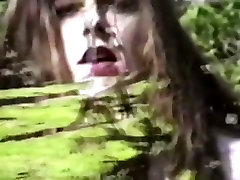 Long hair brunette strips & flashes in woods full strong man pussy licking