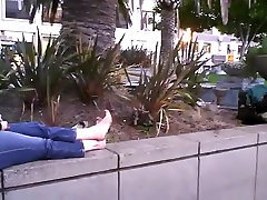 slave licks mistress stinky 10.5 wide feet fresh out of flats in public