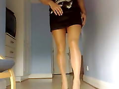 Tgirl Ashley very hot amateur video In A Nice Black Dress