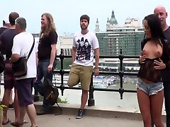 Tanned Naked Slaves Disgraced In Public