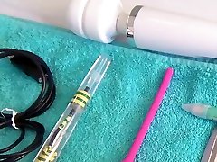 Woman Pee Hole Playing Urethral abg desk anal with Endoscope Cam
