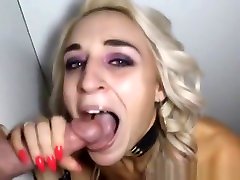 Wild Blonde Amateur Bimbo Sucking Dick Through Glory Hole