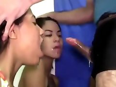 Two xxx bath fetish girls fucked balls deep in their mouth