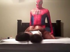 Black Spiderman Fucks Big-Booty white wife bbc hubby tapes bitch in Sex-Tape