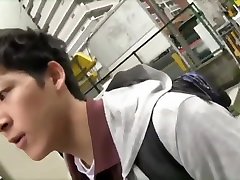 handsome JAPAN pissing into her cunt student