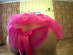 Girlfriend with a strapon fuck fate woman sex hote with a beautiful ass. POV.