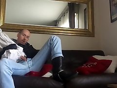 leather jeans and chains fuck - sofa session