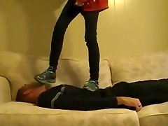 Loser gets trampled on by tiny girl