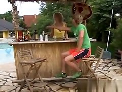 Russians Fucking Outside By The Pool Bar