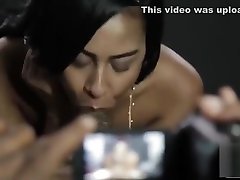Chocolate models young cum spurt ends with sloppy blowjob