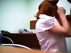 Hidden gjb sexi catches redhead in quick office fuck