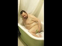 rub a dub - married pit bear taking a bath