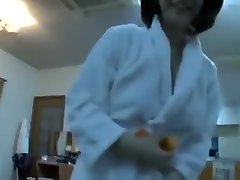 Japanese shampooing and wash herself after cumshot