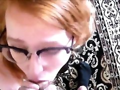 POV Cum in Mouth Swallow virgine glasses Blowjob