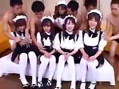 5 जापानी नौकरानी लड़कियों cosplay भाड़ में जाओ