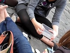 EXCLUSIVE Candid French repe sex vidz of Hose Under Jeans Feet