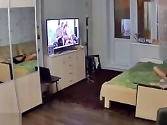 Hidden camera capture girl jerking off to porn