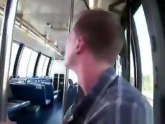 Twink getting a public lesbian seduction sex in a bus