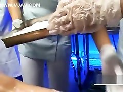 Bizarre Japanese lex sex butt exam with nude female patient