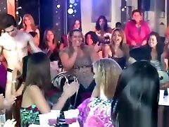 CFNM stripper sucked by wild gorgeous french maid girls at party