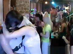 Lesbian kisses at ebony delights huge penis party