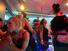 Party loving euros blowing strippers dicks