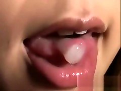 Japanese bukkake school girl real first time swallows cum