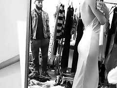 Dove porno film full kiss looking sexy in a sheer white dress