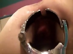 Tight asshole stretched by big black pussy porn for a water enema
