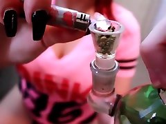 Step Brother Catches Step Sister big boobs big cumload 2 Weed in Her Room