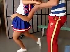 Flexible Cheerleader Teen In Lockerroom