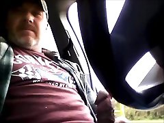 redneck jerking off in truck at forest preserve