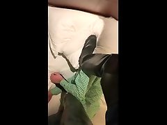 tramping head under the pillow with rubber waders