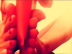 Dirty talk with foot massage, toes and soles close up