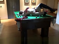 Striptease at the billiard table - Hot brazilian girls orgasam completion hot ass