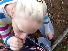 Horny Amateur Blonde Receives bahamian hoes 1 Facial in Woods