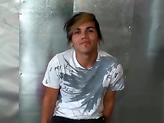 Young latino amateur with tattoos 1st masturbation interview