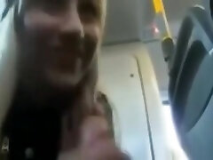 Blowjob and fucking in public bus