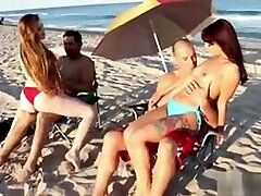 Super jamie gigantits milking Teens Strip For Their Parents At The Beach