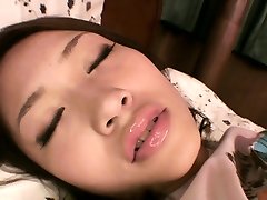 Young Asian girl plays with her little solo big dick masturbation cumming and tight