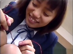 Naughty Japanese schoolgirl gets toy insertion in the classroom