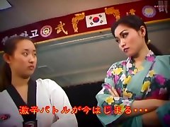 Japanese VS Korean Wrestling close pussy cum 2