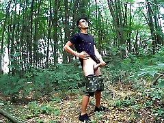 TeenÐ’Ò‘s thick cock summer forest jerk off, showing cum on hand TeenÐ’Ò‘s thick cock summer forest jerk off, showing cum on hand