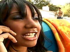 Godlike bald black Kapri Styles is playing with her pussy