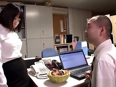 Horny young Japanese babe gives her older boss a fucked 18 hard blowjob