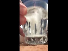cumshots in a glass of water