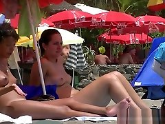 Nice Young Tits - Beach high heel red nail Video