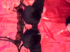 Cum on Black black chicks sex videos & Red satin with satin gloves